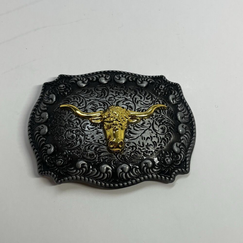 CTM Longhorn Western Belt Buckle